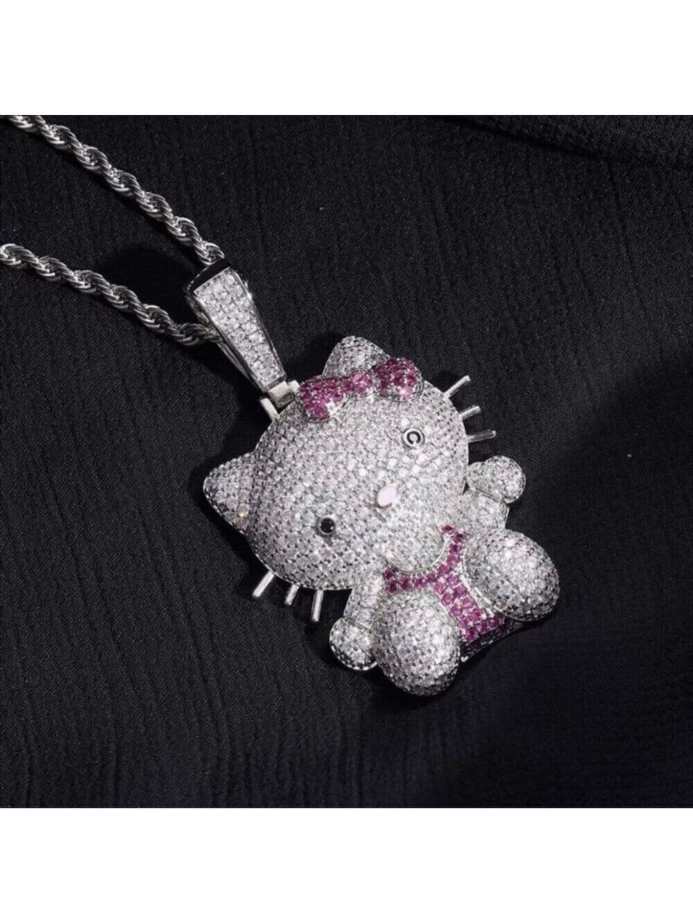 Hello Kitty Rhinestone Necklace with Chain